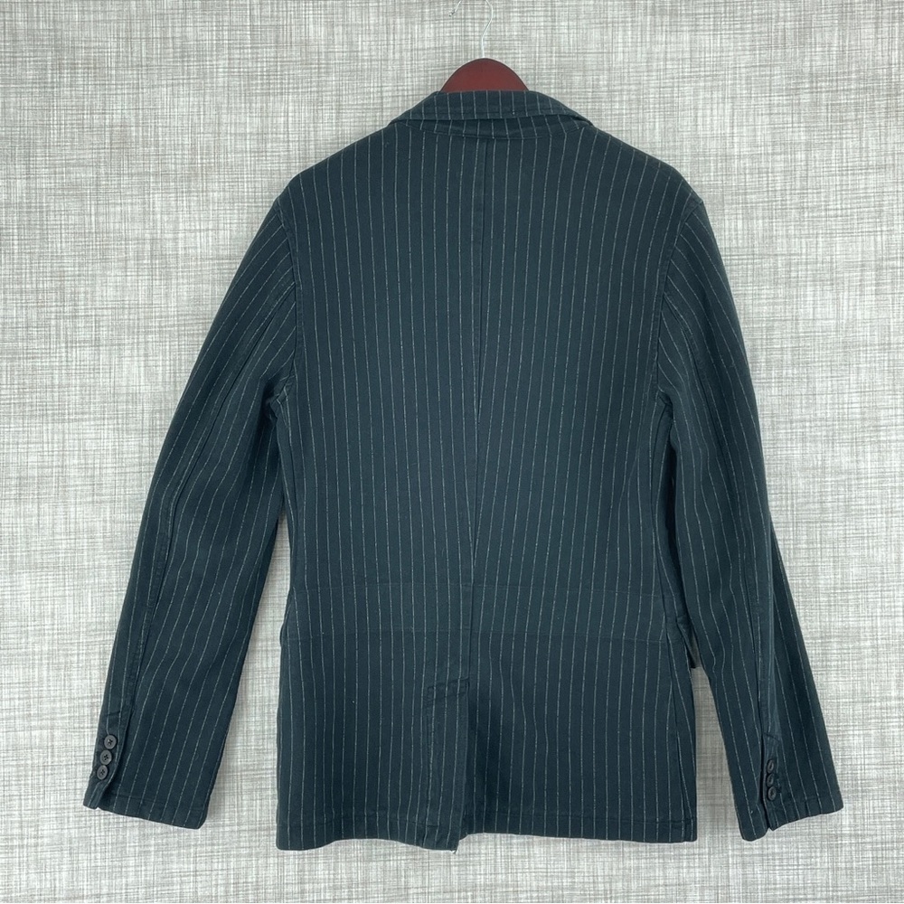 Ralph Lauren & Co. Clothiers Mens M Black Chalk Line Cotton Blazer Jacket 1024 - Picture 2 of 8